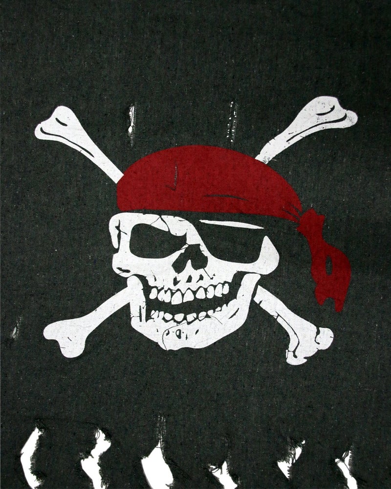 LANGXUN 2pcs Large Size 3ft x 2.5ft Retro and Weathered linen Pirate Flag for Halloween Decorations, Pirate Party, Kids Room DÃ©cor (Black-1pcs) - Image 2